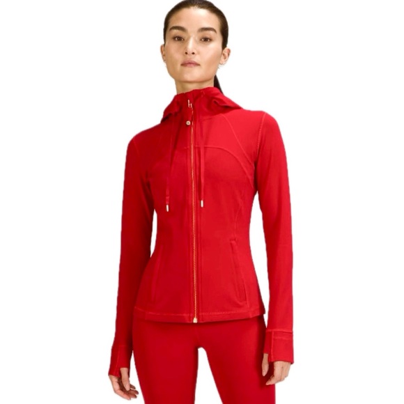 Women's Red Hooded Define Jacket - Picture 1 of 1
